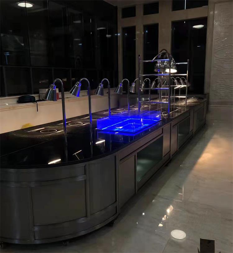 不銹鋼高級(jí)移動(dòng)自助餐臺(tái)_不銹鋼自助餐保溫加熱移動(dòng)餐臺(tái)